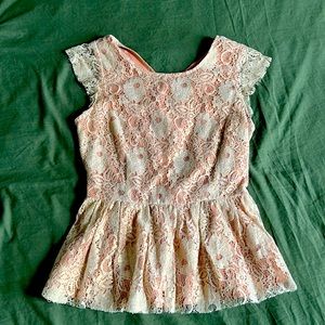 Pink and cream lace Maeve top